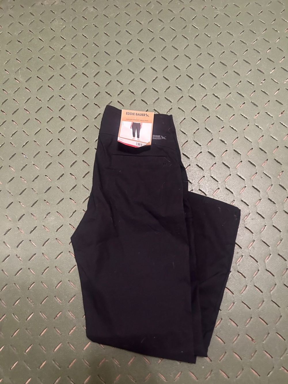 Eddie Bauer Black Stretch Pants sz 8 horizon straight ankle flare NWT